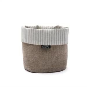 NEW LINENME linen-cotton basket jazz in beige natural striped